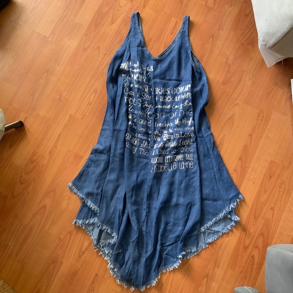 GRAPHIC JEAN MODAL DRESS  NWT - Picture 1 of 5